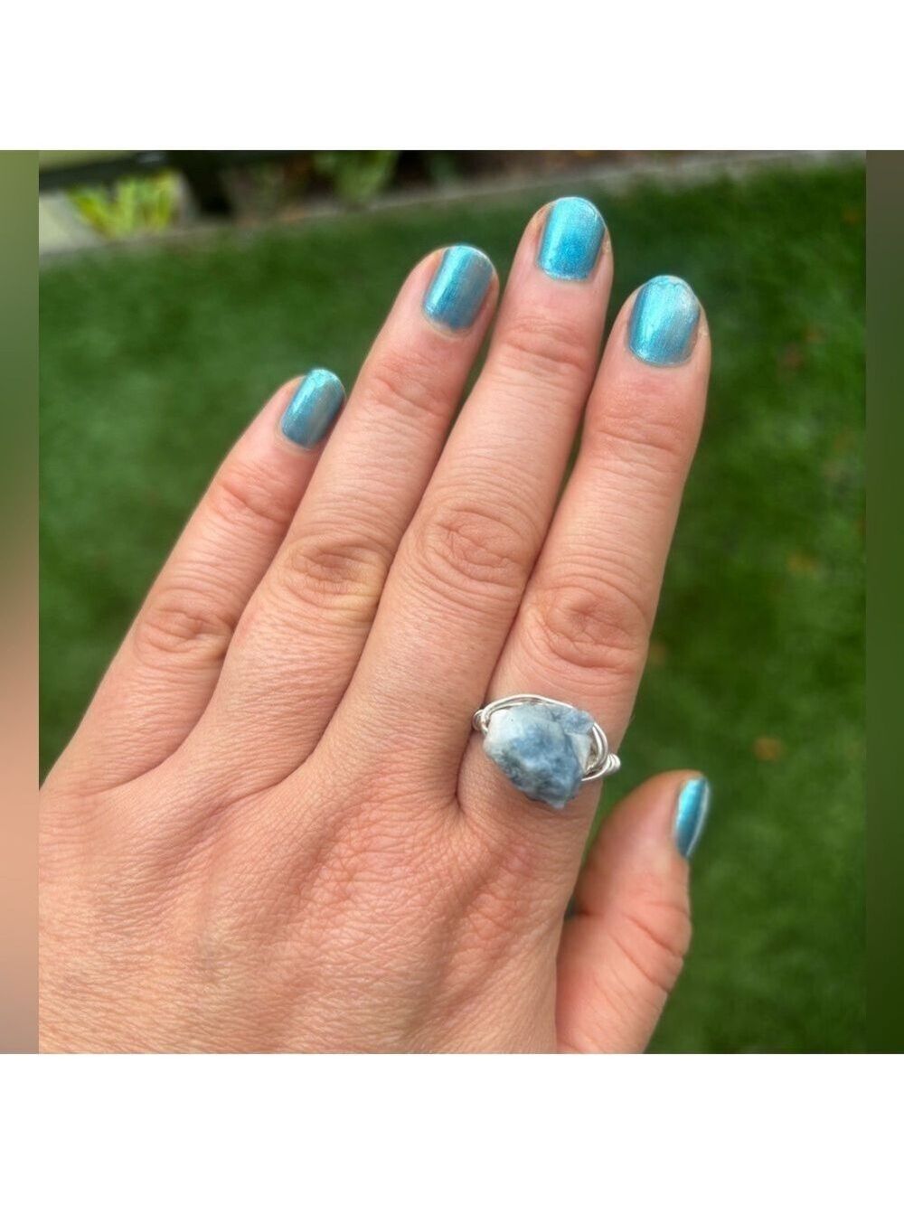 GENUINE RAW Aquamarine Stone One of a Kind Hand Crafted Artisan Ring Custom Size